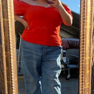 Red bright blouse